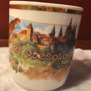 Vintage Gold Trimmed shaving Cup / Mug Slet vsesokolsky Praze From Czechoslovaki
